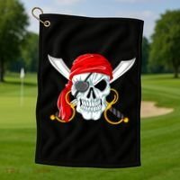 Jolly Roger Pirate Skull Golf Towel thumb 1