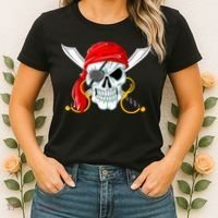 Jolly Roger Pirate Skull Women's T-Shirt thumb 2