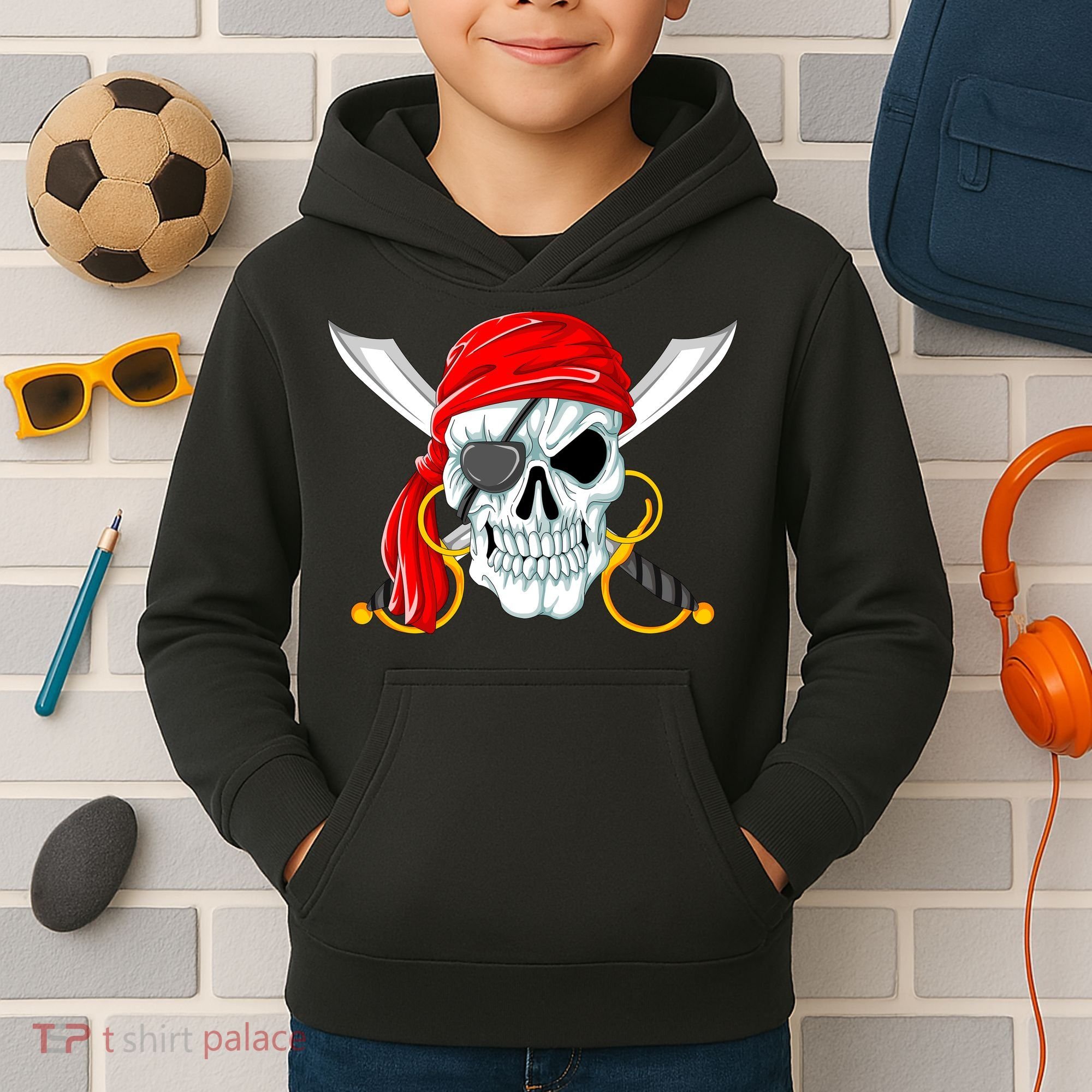 Jolly Roger Pirate Skull Kids Hoodie