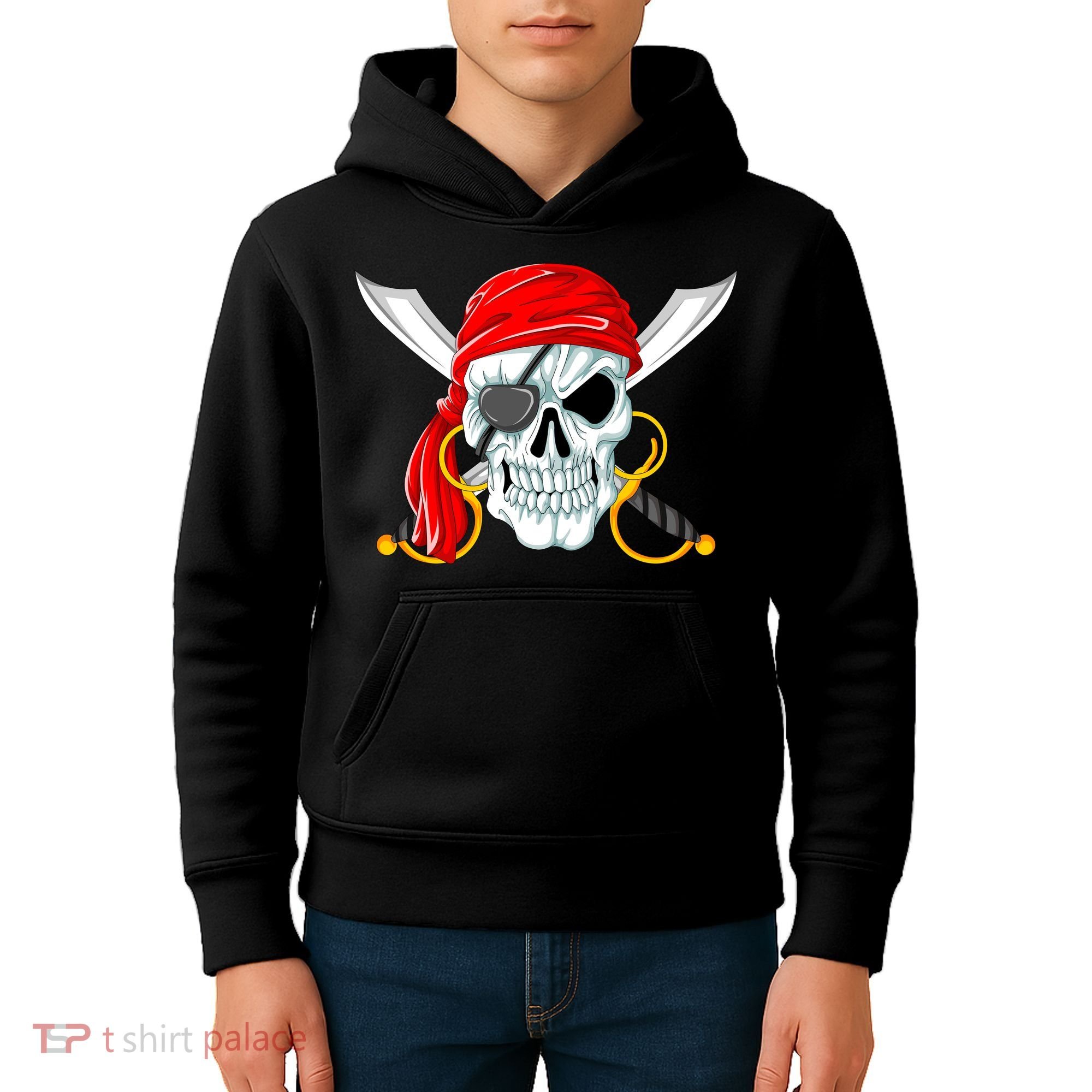 Jolly Roger Pirate Skull Kids Hoodie