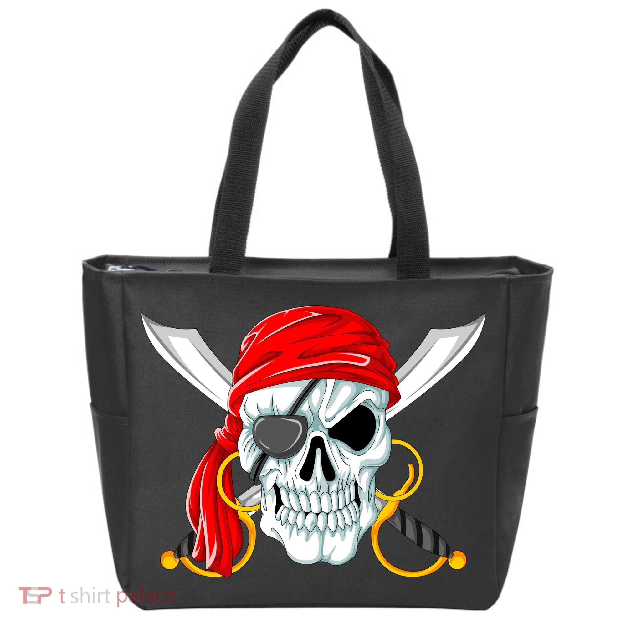 Jolly Roger Pirate Skull Tote Bag