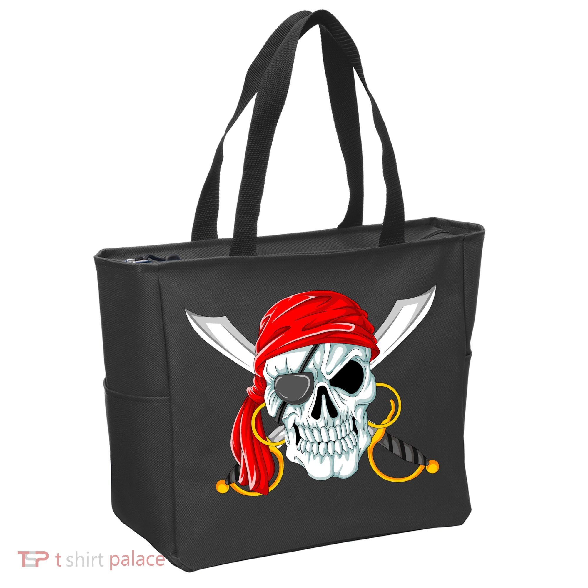 Jolly Roger Pirate Skull Tote Bag