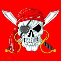 Jolly Roger Pirate Skull Santa Hat thumb 1