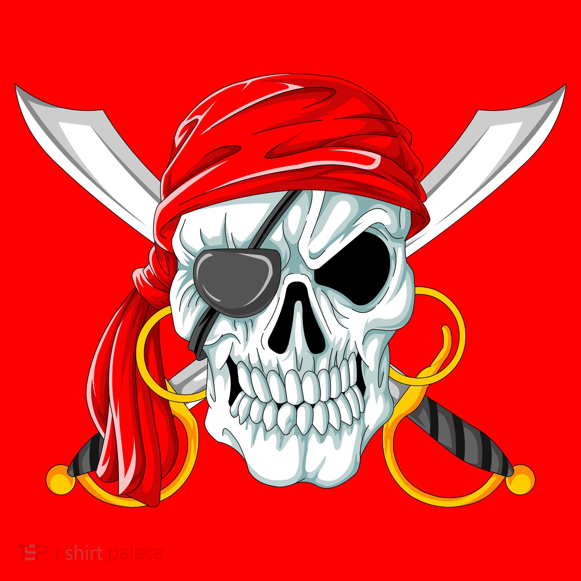 Jolly Roger Pirate Skull Santa Hat
