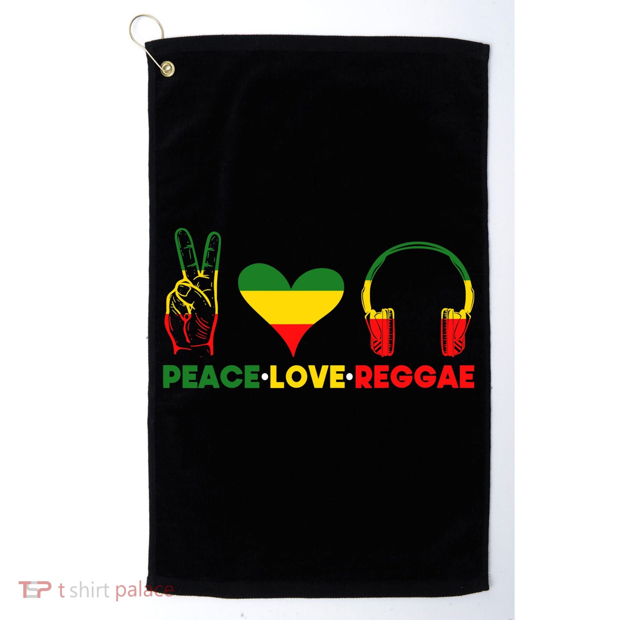 Jamaica Rastafarian Peace Love Reggae Music Rasta Golf Towel