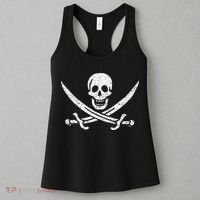 JOLLY ROGER PIRATE FLAG CALICO JACK HALLOWEEN COSTUME Women's Tank Top thumb 3