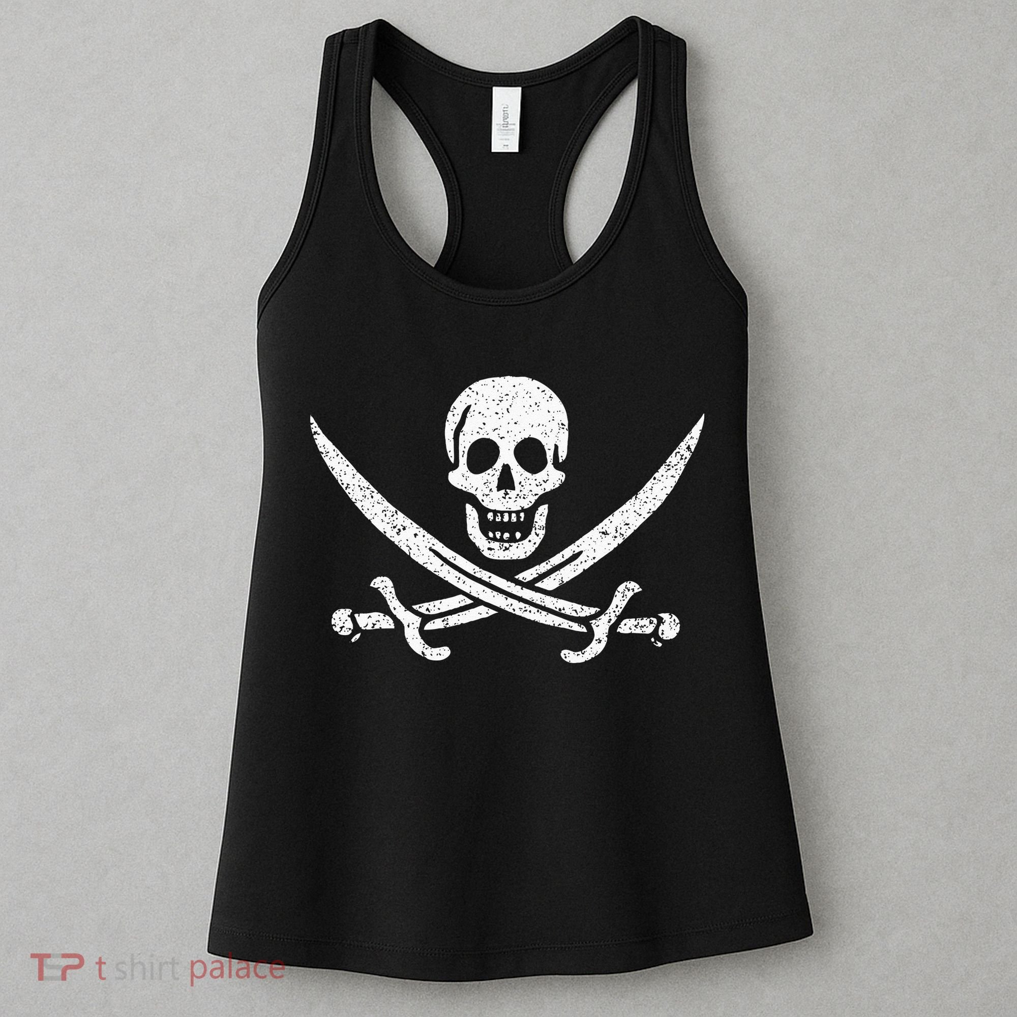 JOLLY ROGER PIRATE FLAG CALICO JACK HALLOWEEN COSTUME Women's Tank Top