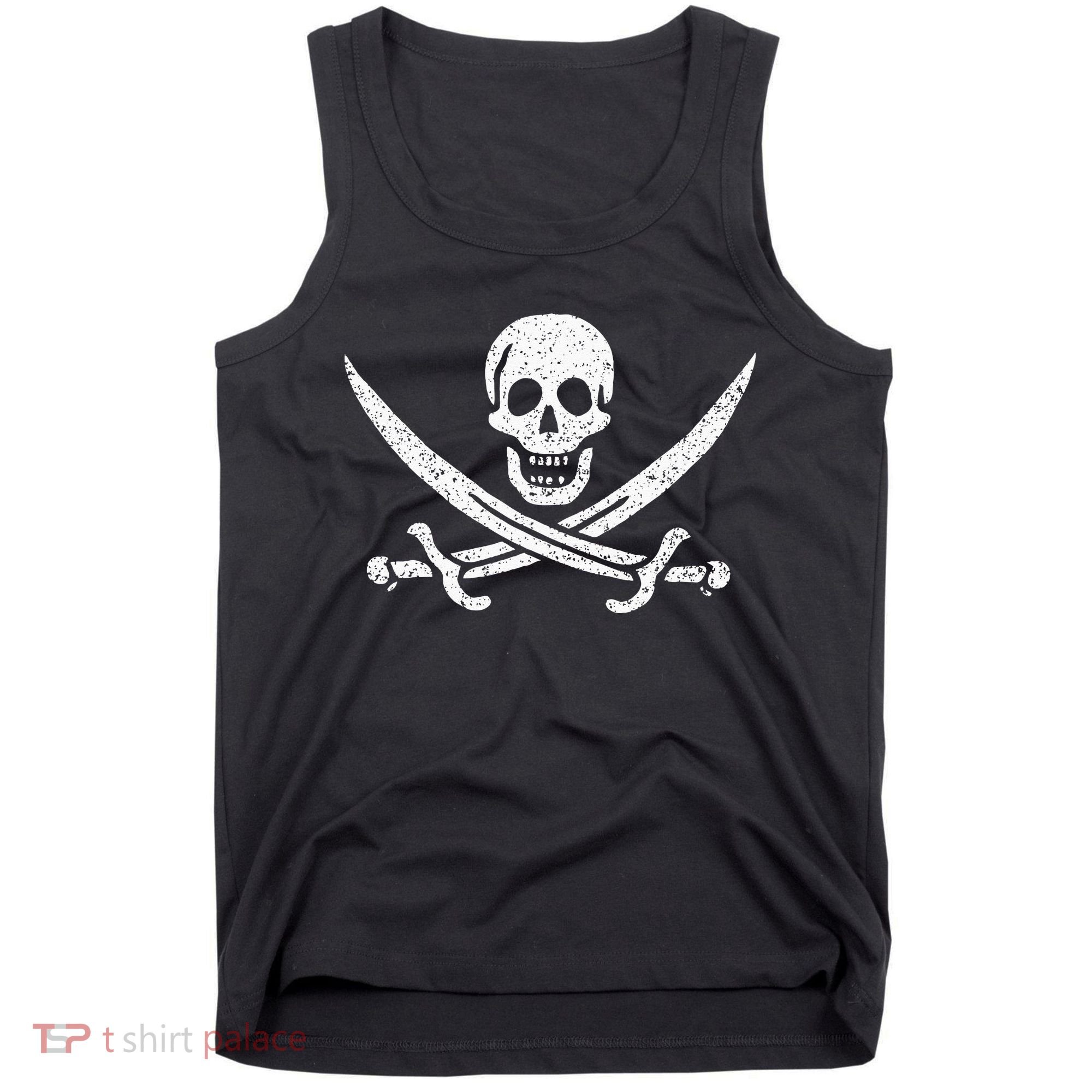 JOLLY ROGER PIRATE FLAG CALICO JACK HALLOWEEN COSTUME Tank Top