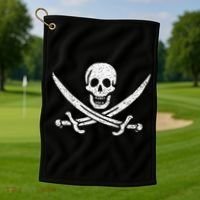 JOLLY ROGER PIRATE FLAG CALICO JACK HALLOWEEN COSTUME Golf Towel thumb 1