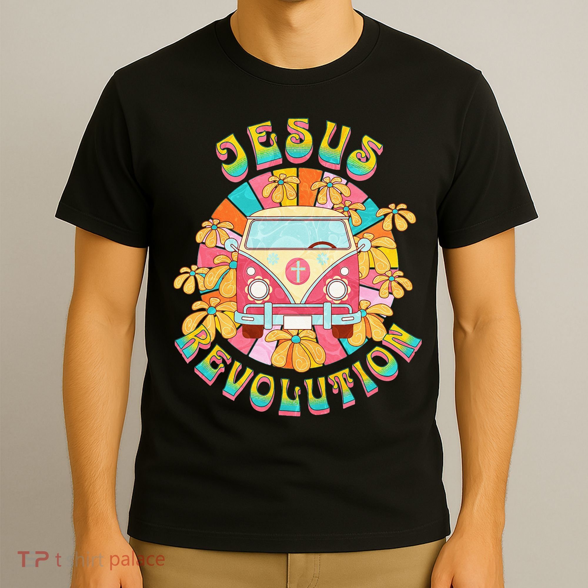 Jesus Revolution People Retro Van Bus Christian Faith T-Shirt