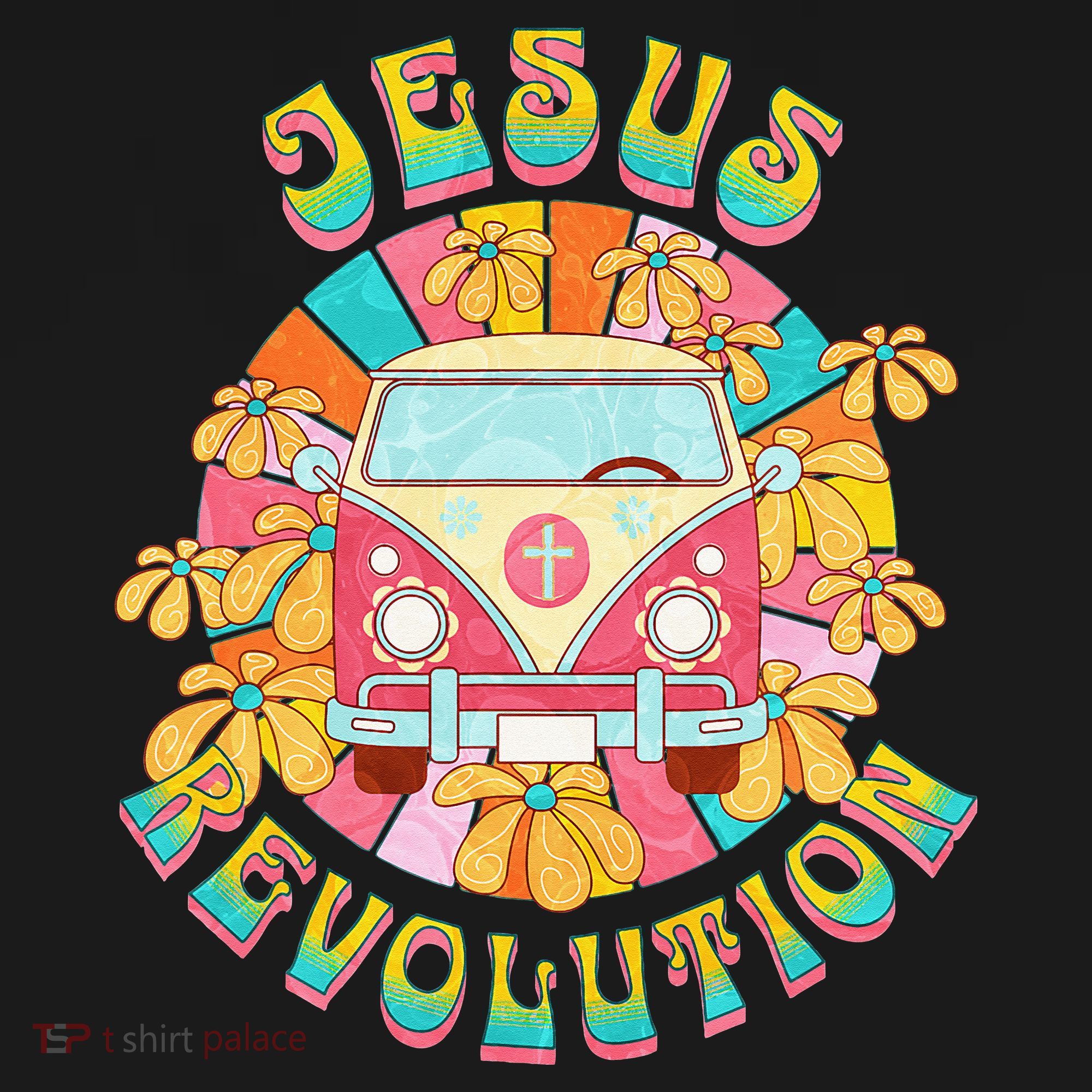 Jesus Revolution People Retro Van Bus Christian Faith T-Shirt