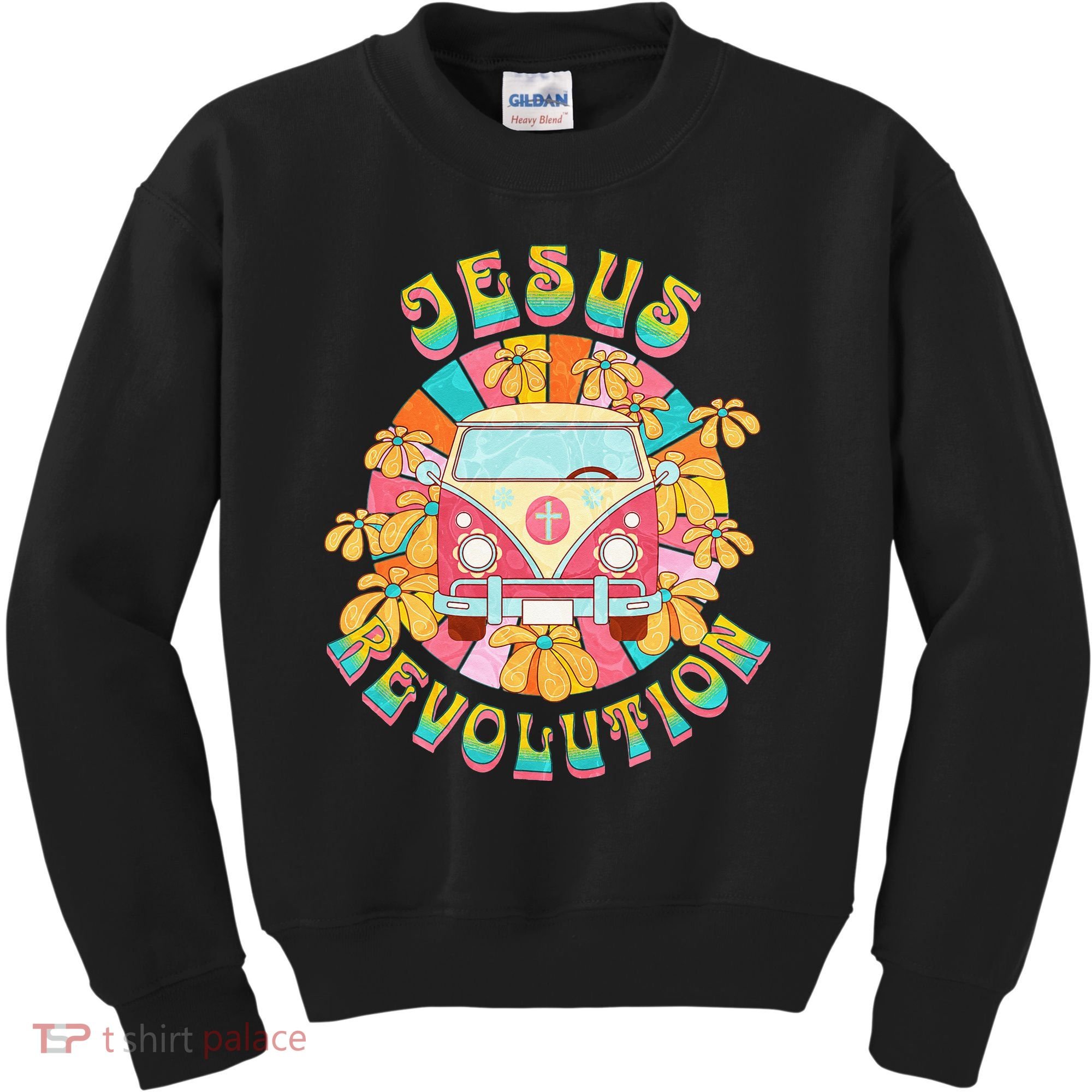 Jesus Revolution People Retro Van Bus Christian Faith Kids Sweatshirt