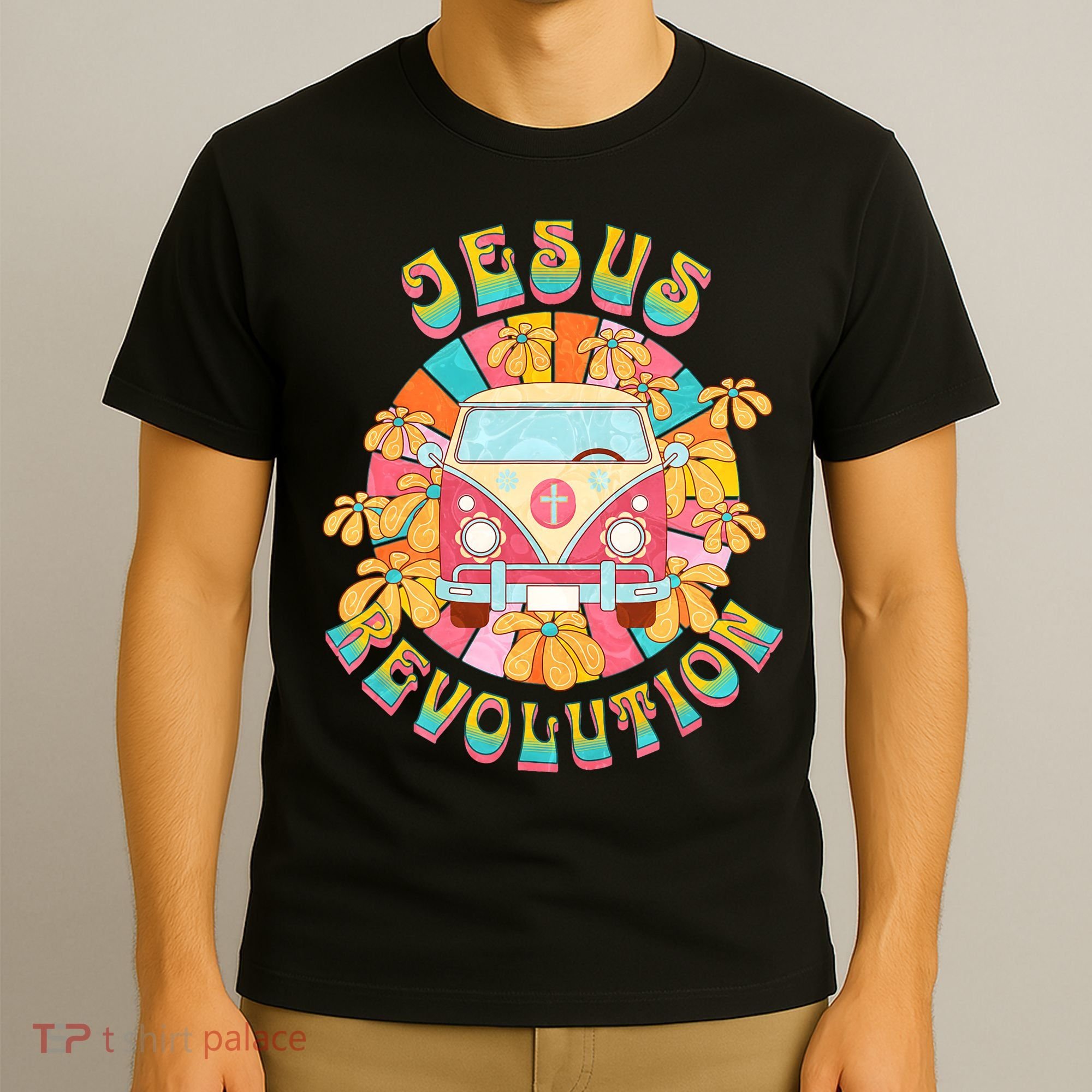 Jesus Revolution People Retro Van Bus Christian Faith T-Shirt