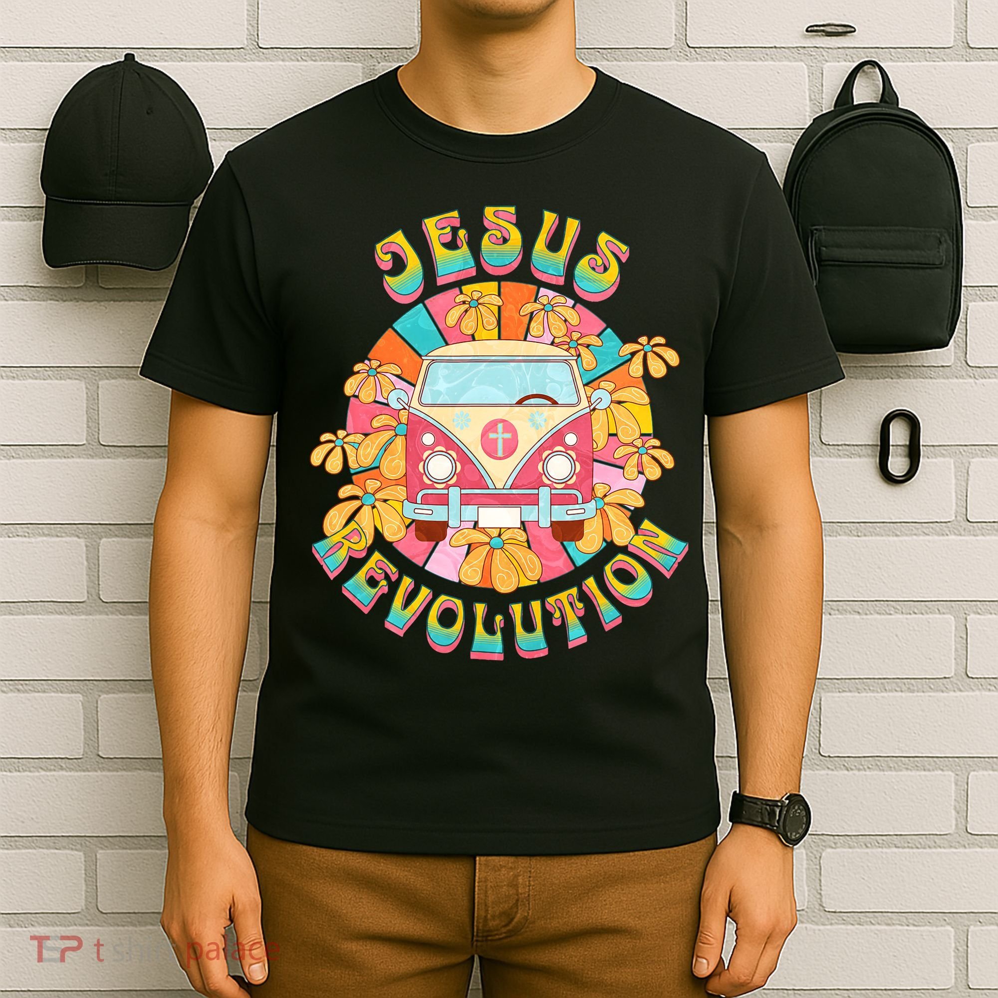 Jesus Revolution People Retro Van Bus Christian Faith T-Shirt