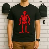 Jolly Roger Pirate Flag Edward Low Red Skeleton T-Shirt thumb 6
