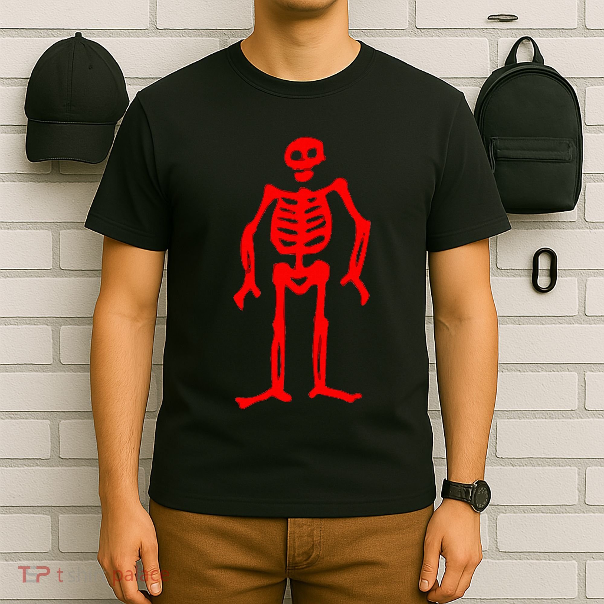 Jolly Roger Pirate Flag Edward Low Red Skeleton T-Shirt