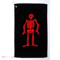 Jolly Roger Pirate Flag Edward Low Red Skeleton Golf Towel thumb 0