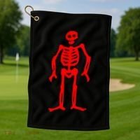 Jolly Roger Pirate Flag Edward Low Red Skeleton Golf Towel thumb 1