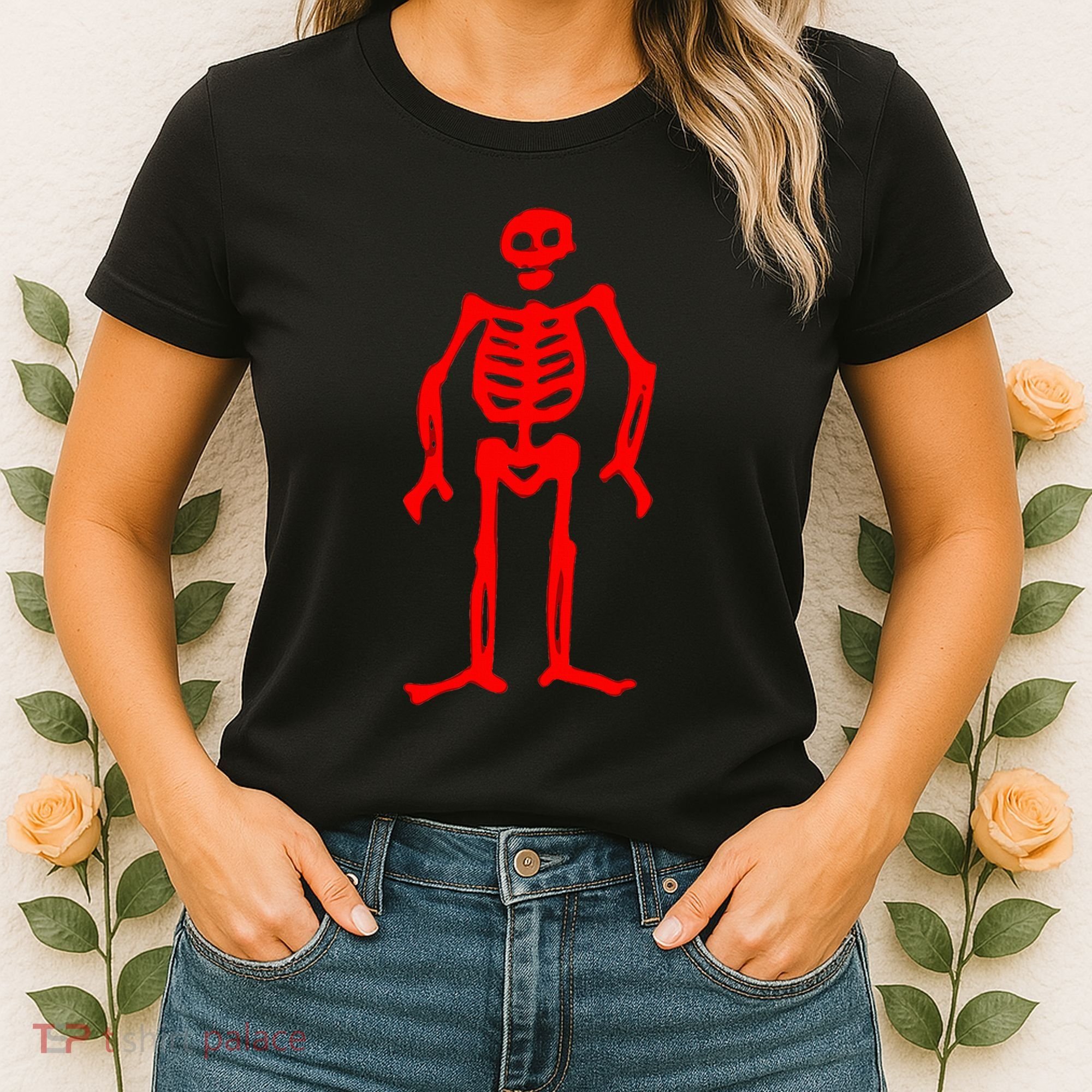 Jolly Roger Pirate Flag Edward Low Red Skeleton Women's T-Shirt