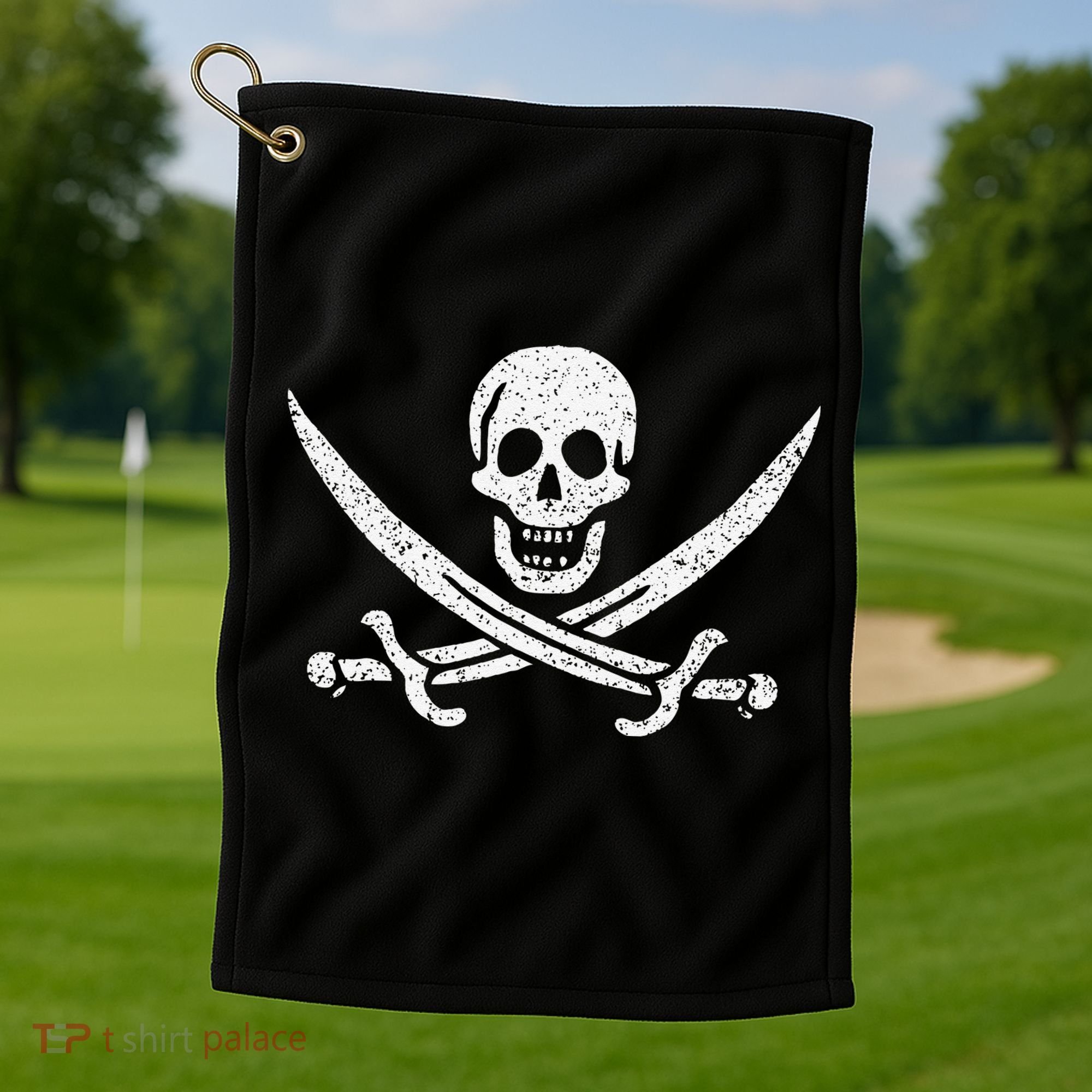 JOLLY ROGER PIRATE FLAG CALICO JACK HALLOWEEN COSTUME Golf Towel