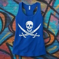 JOLLY ROGER PIRATE FLAG CALICO JACK HALLOWEEN COSTUME Women's Tank Top thumb 3
