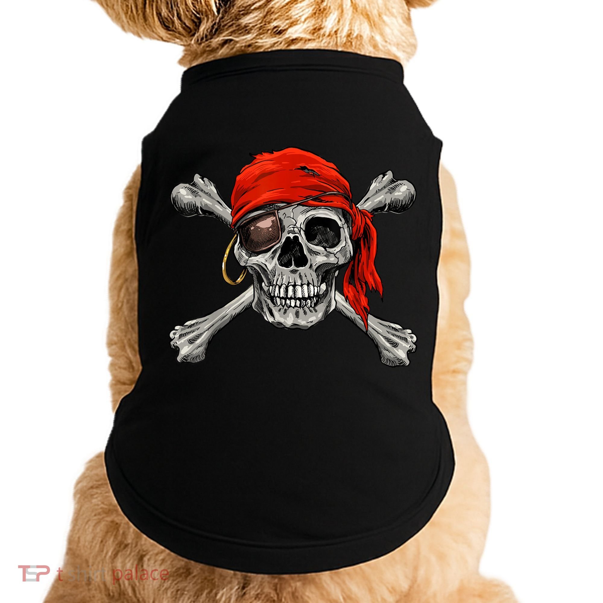 Jolly Roger Pirate Skull & Crossbones Halloween Doggie Tank