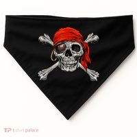 Jolly Roger Pirate Skull & Crossbones Halloween USA-Made Doggie Bandana thumb 0