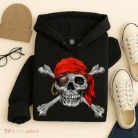 Jolly Roger Pirate Skull & Crossbones Halloween Hoodie thumb 4