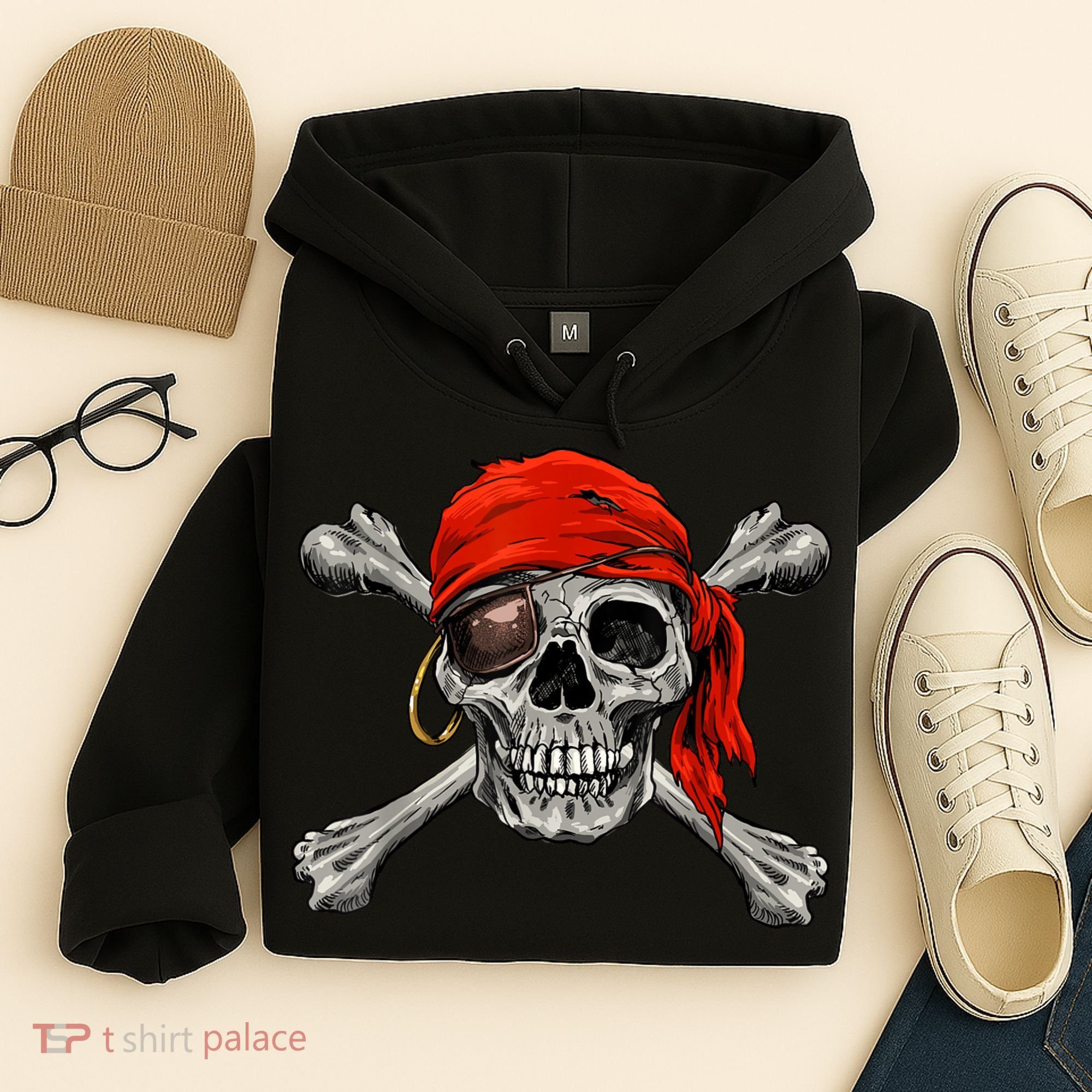 Jolly Roger Pirate Skull & Crossbones Halloween Hoodie