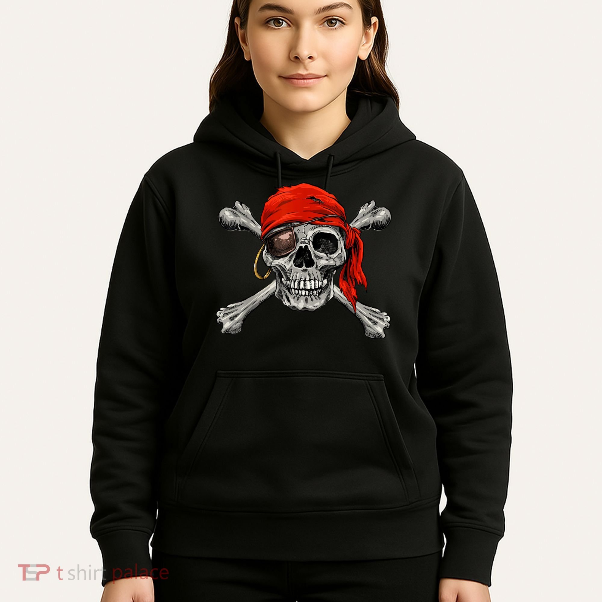 Jolly Roger Pirate Skull & Crossbones Halloween Hoodie