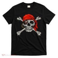 Jolly Roger Pirate Skull & Crossbones Halloween T-Shirt thumb 0