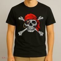 Jolly Roger Pirate Skull & Crossbones Halloween T-Shirt thumb 3