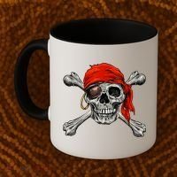 Jolly Roger Pirate Skull & Crossbones Halloween Coffee Mug thumb 2