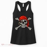 Jolly Roger Pirate Skull & Crossbones Halloween Women's Tank Top thumb 0