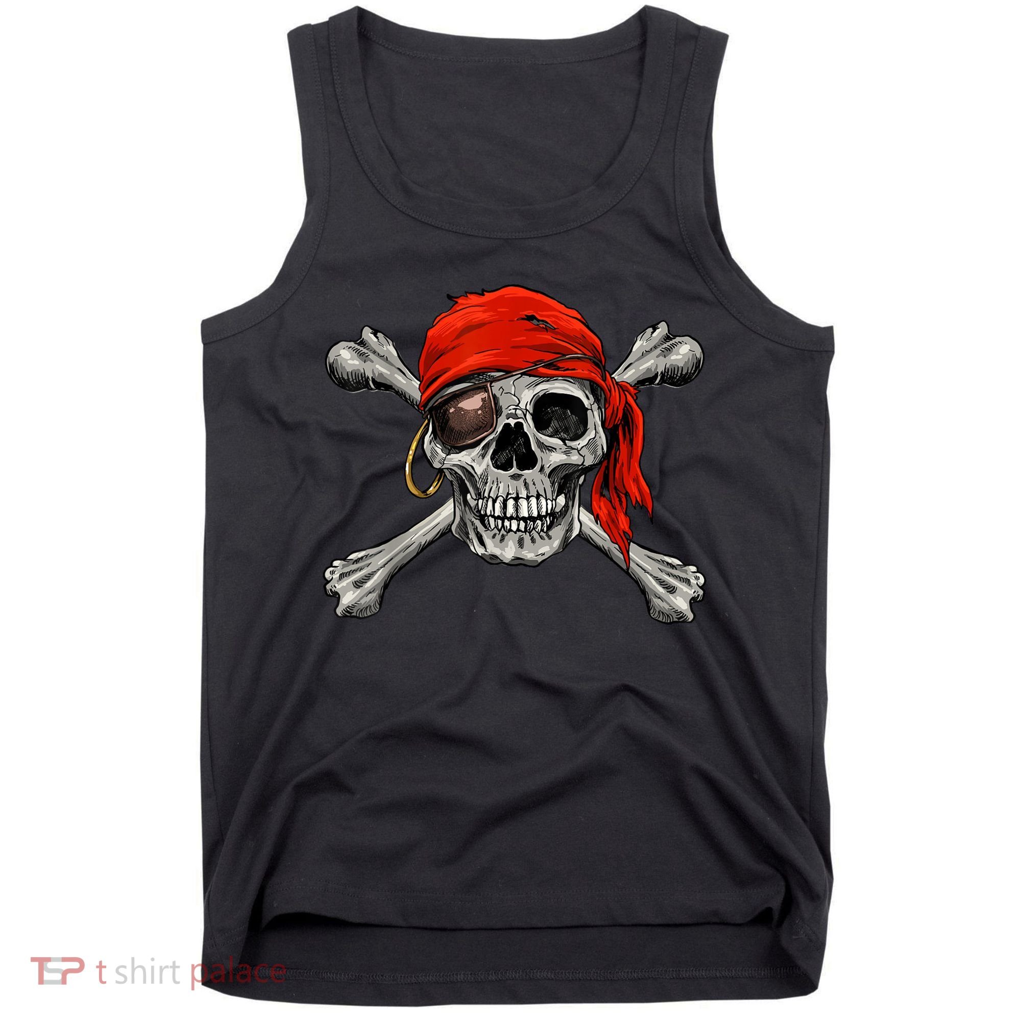 Jolly Roger Pirate Skull & Crossbones Halloween Tank Top