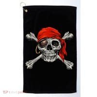 Jolly Roger Pirate Skull & Crossbones Halloween Golf Towel thumb 0