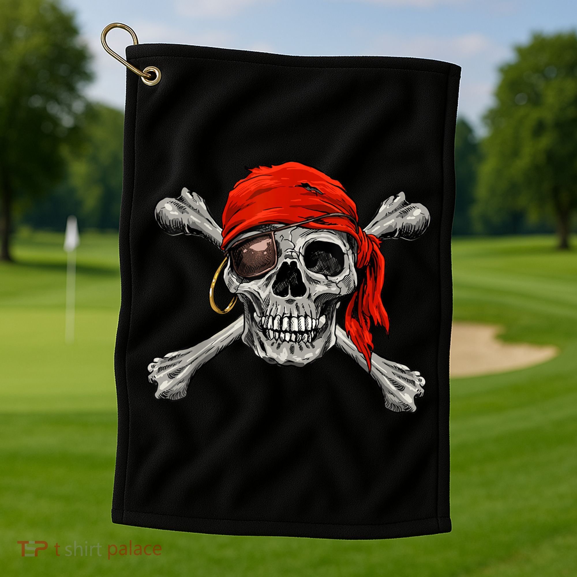 Jolly Roger Pirate Skull & Crossbones Halloween Golf Towel