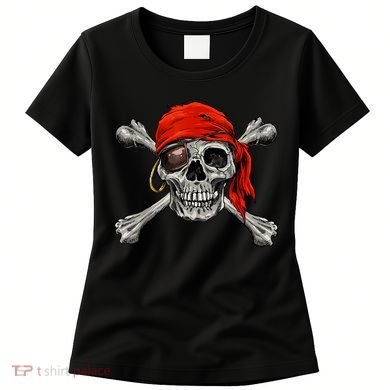 Jolly Roger Pirate Skull & Crossbones Halloween Women's T-Shirt