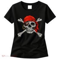 Jolly Roger Pirate Skull & Crossbones Halloween Women's T-Shirt thumb 0