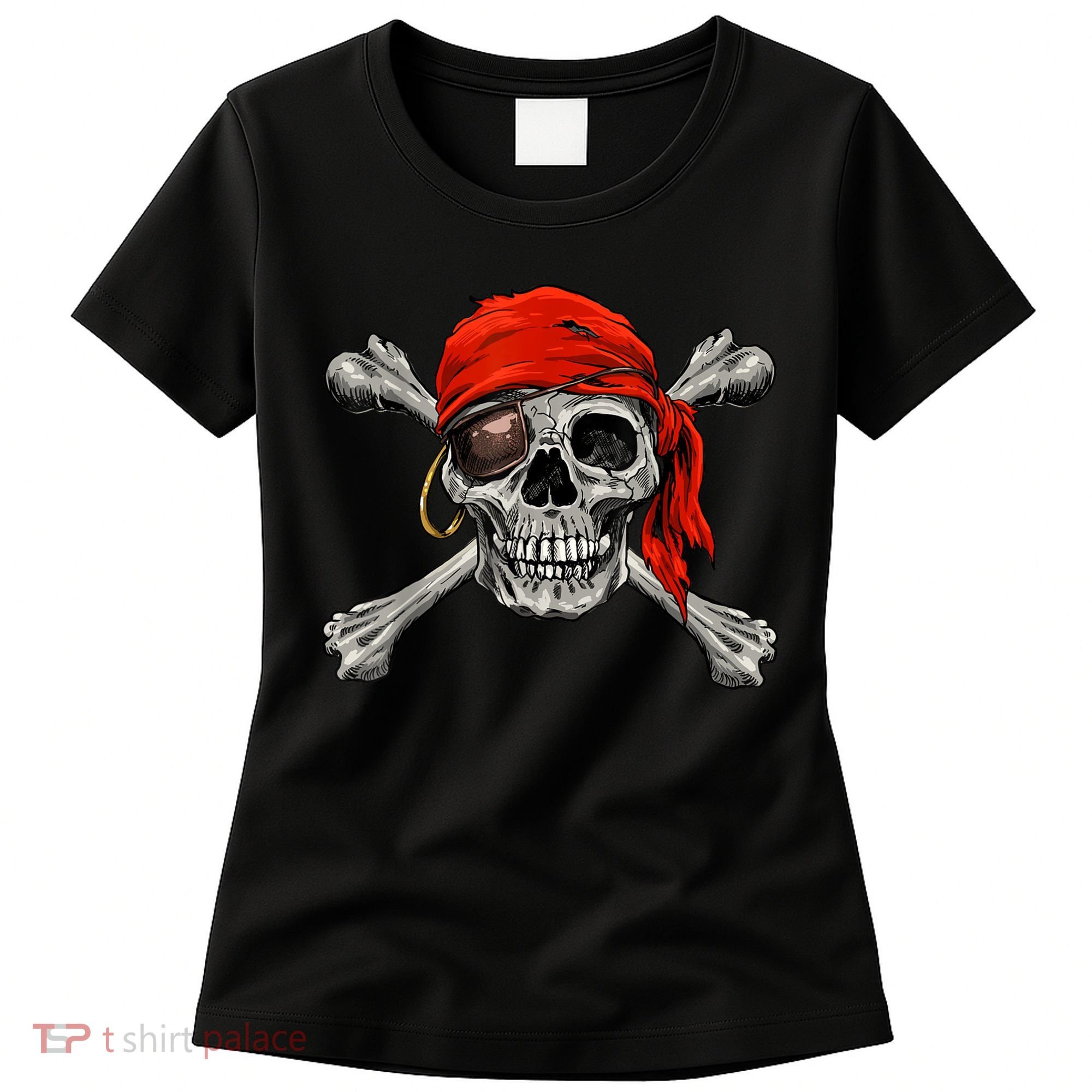 Jolly Roger Pirate Skull & Crossbones Halloween Women's T-Shirt