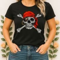 Jolly Roger Pirate Skull & Crossbones Halloween Women's T-Shirt thumb 2