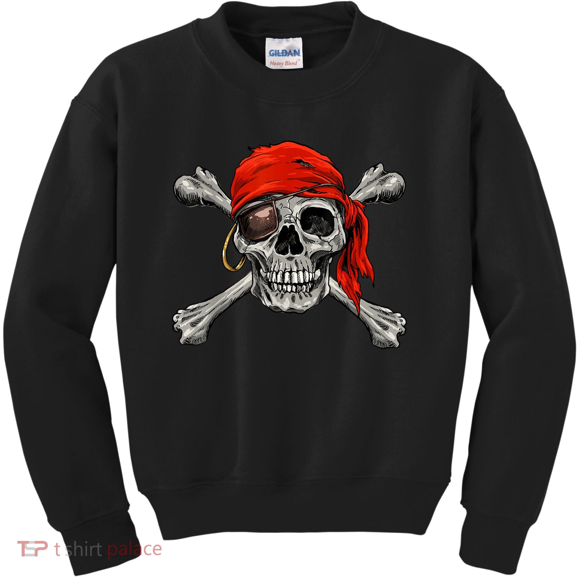 Jolly Roger Pirate Skull & Crossbones Halloween Kids Sweatshirt