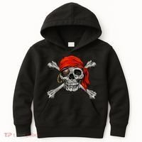 Jolly Roger Pirate Skull & Crossbones Halloween Kids Hoodie thumb 0