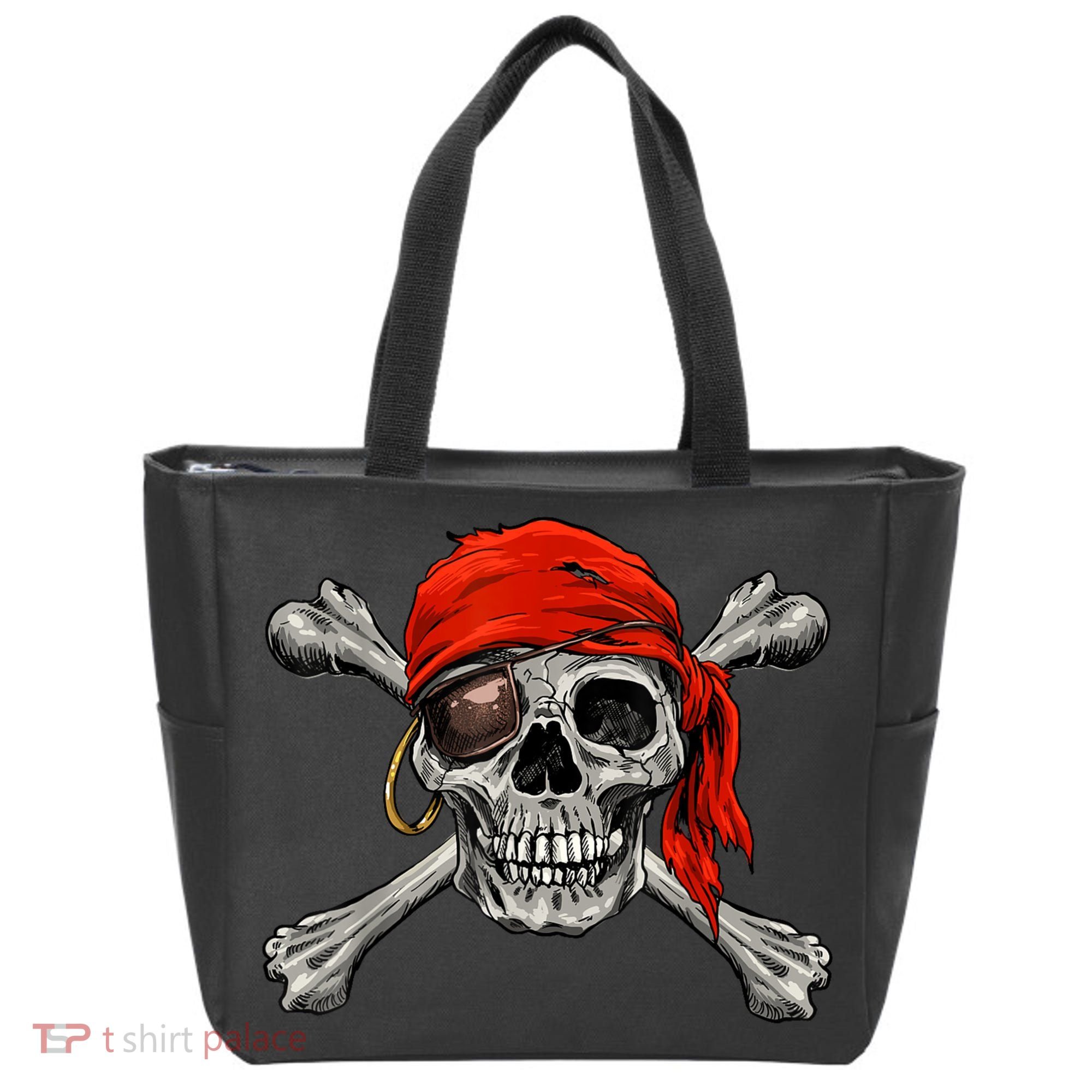 Jolly Roger Pirate Skull & Crossbones Halloween Tote Bag