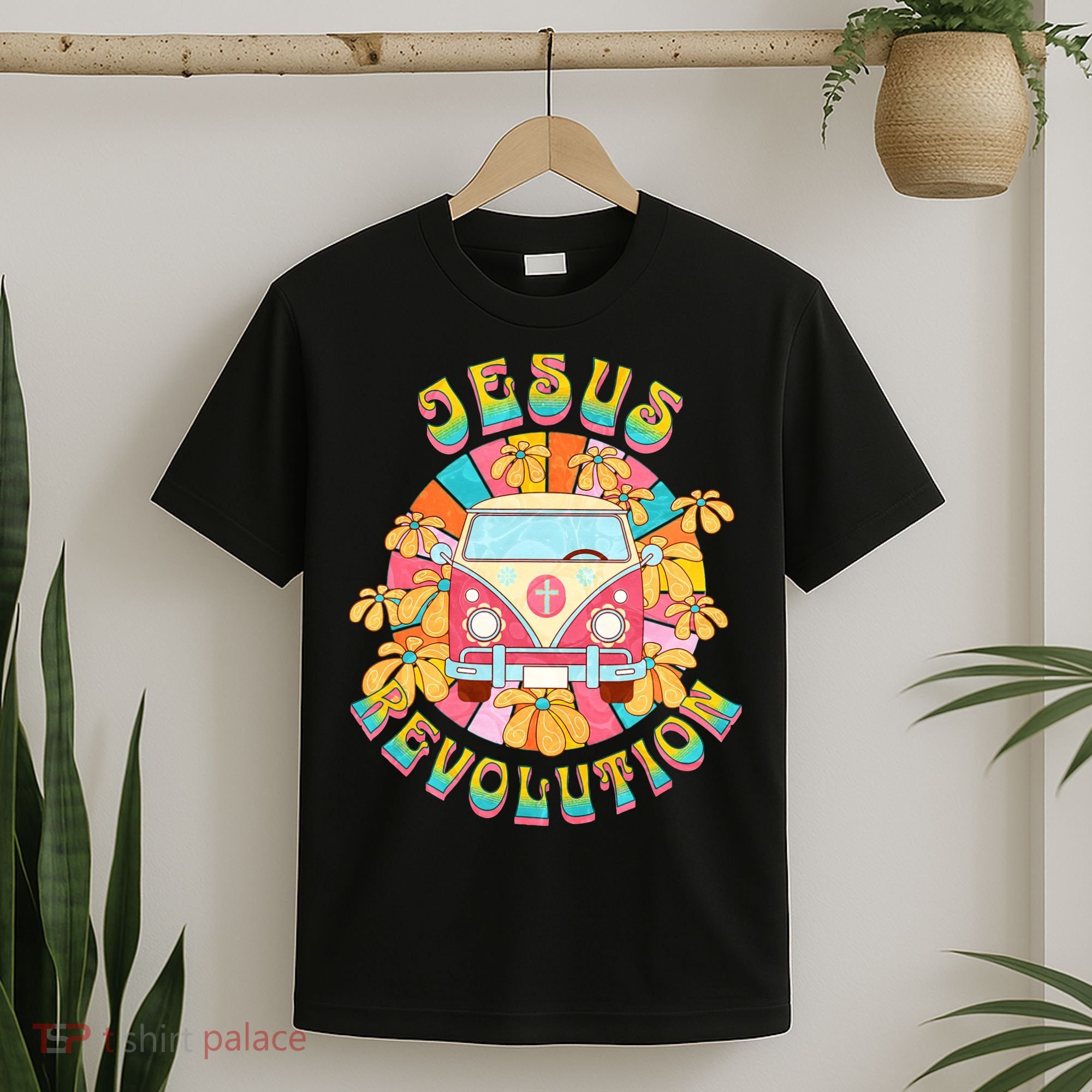 Jesus - Revolution People Retro Van Bus Christian Faith T-Shirt