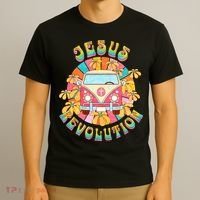 Jesus - Revolution People Retro Van Bus Christian Faith T-Shirt thumb 3
