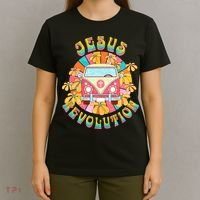 Jesus - Revolution People Retro Van Bus Christian Faith T-Shirt thumb 4