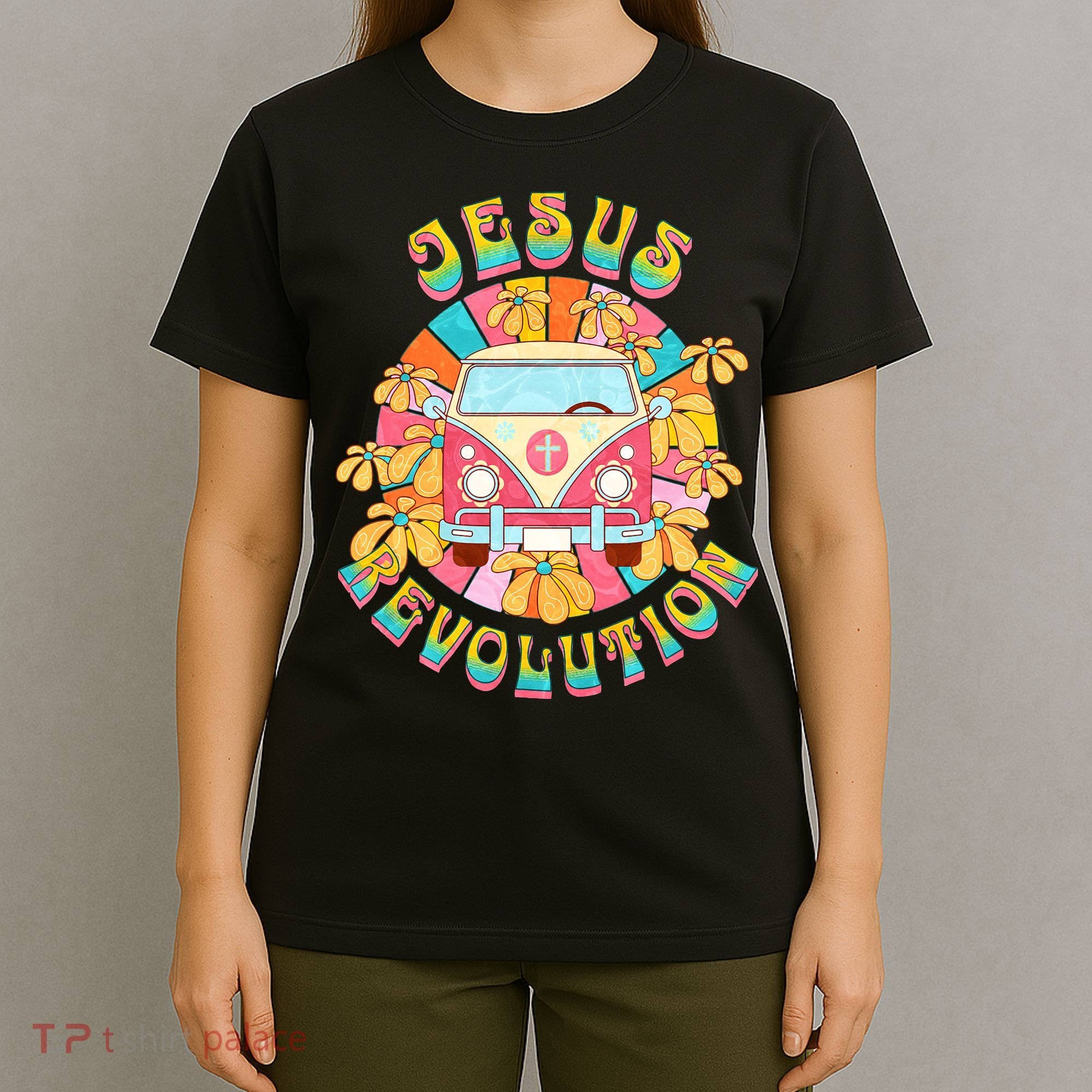 Jesus - Revolution People Retro Van Bus Christian Faith T-Shirt
