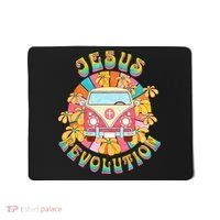 Jesus - Revolution People Retro Van Bus Christian Faith Mousepad thumb 0