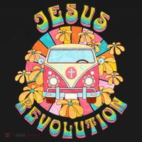Jesus - Revolution People Retro Van Bus Christian Faith Mousepad thumb 1